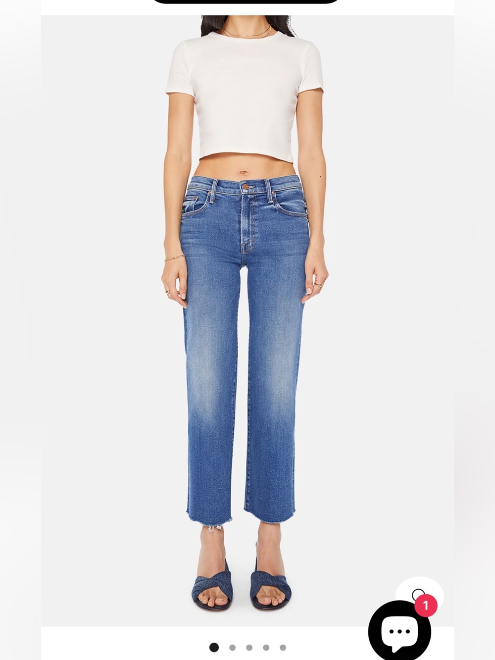 MOTHER - THE MID RISE RAMBLER ZIP ANKLE FRAY IN
DUGOUT DOOBIES wash